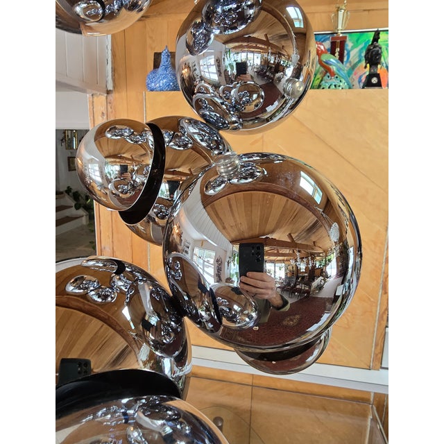 1990s Mid Century Modern Chandelier Attributed Robert Sonneman For Sale - Image 10 of 16