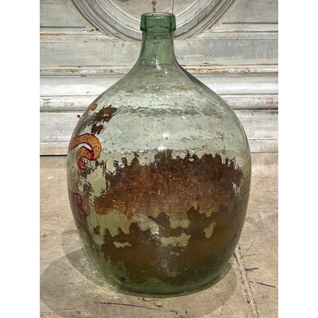 Hand Painted Antique Demi John Bottle From Normandy, France, ‘Pinot Noir’, Original Crate For Sale - Image 9 of 13