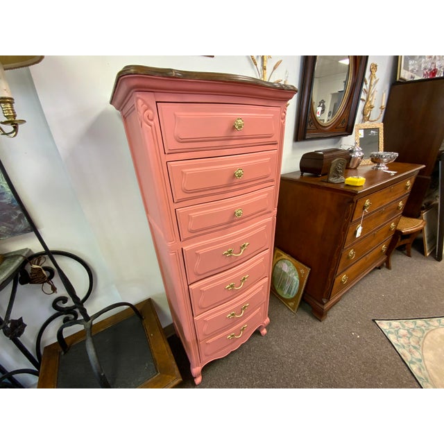 Traditional 20th Century Drexel Painted Tall Chest For Sale - Image 3 of 10