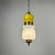 Mid-Century Yellow and White Glass and Brass Pendant Lamp, Italy, 1960s For Sale - Image 6 of 8