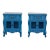 Vintage Pair of French Style Blue Nightstands For Sale