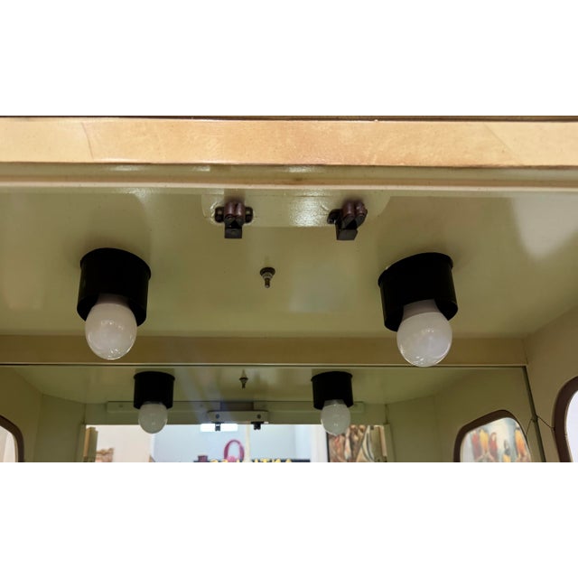 Tan Vintage Laquered Faux Goatskin and Glass Vitrine Cabinets, Pair For Sale - Image 8 of 10