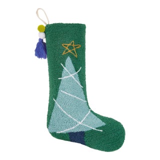 Christmas Tree Hook Stocking with Pom Pom Tassel For Sale