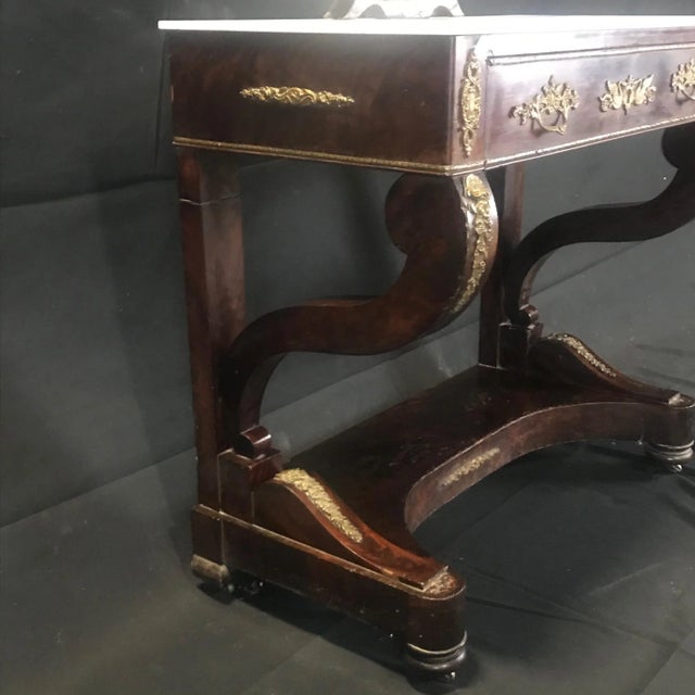 Early 19th Century Lavish Charles X Mahogany Empire Dressing Table For Sale - Image 5 of 13