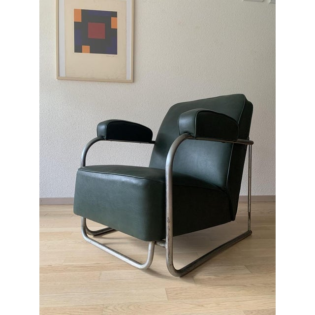 Set of Art Deco Club Chair with Ottoman, 1930s For Sale - Image 11 of 18