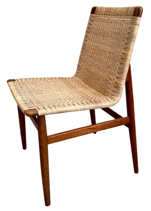 Vintage Teak and Rattan Chair by Jørgen Høj for Thorald Madsen, 1950s