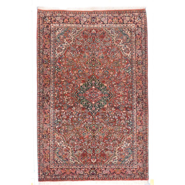 1920s Antique Sarouk Persian Rug-4'3" X 6'9" For Sale - Image 5 of 5