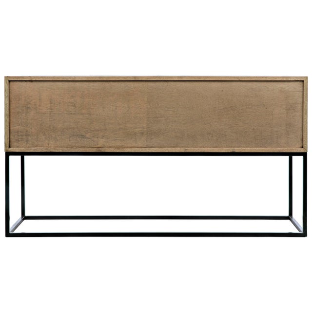 Wood Zurich Console in Bleached Walnut with Metal For Sale - Image 7 of 9