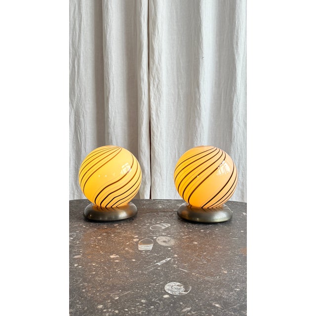 1970s Mid-Century Swirl Murano Glass Table Lamp attributed to Zonca, Italy, 1970s For Sale - Image 5 of 18