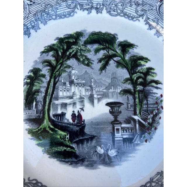 A Pair of Antique Staffordshire Transfer Decorated Ironstone Plates “Venus” Circa 1850's For Sale - Image 4 of 12