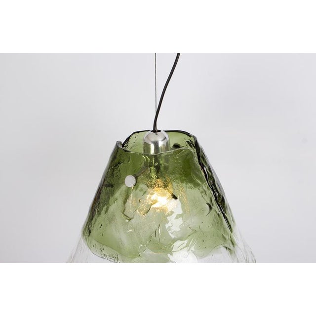 Green Murano Pendant Light attributed to Kalmar, 1970s For Sale - Image 10 of 12
