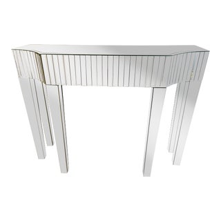 Uttermost Beveled Mirror Channel Front Console Table For Sale