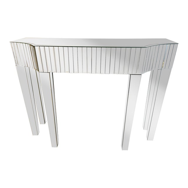 Uttermost Beveled Mirror Channel Front Console Table | Chairish