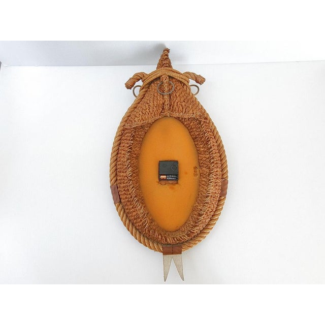 1970s Vintage Carrez Wall Clock in Rope, 1970s For Sale - Image 5 of 11