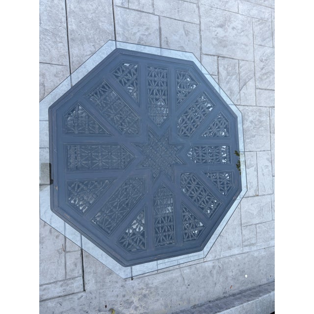 1960s 1960s Moroccan Wood and Glass Coffee Table For Sale - Image 5 of 8