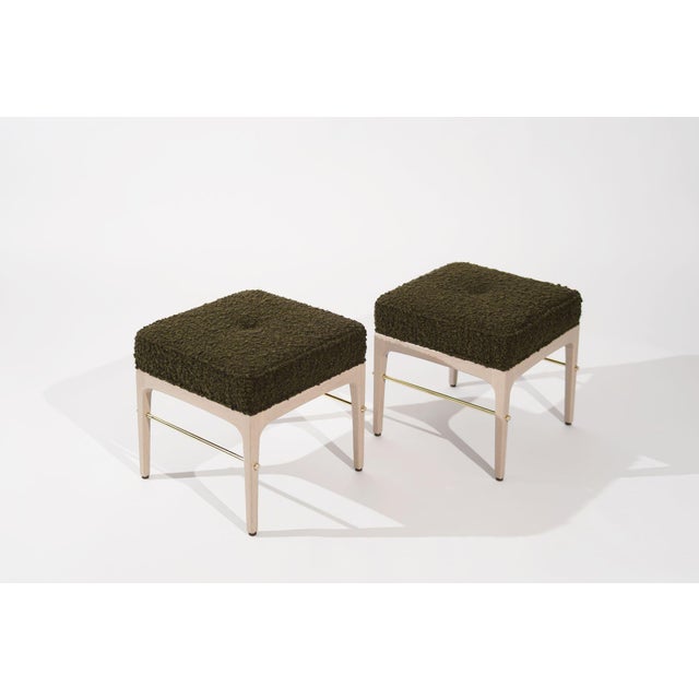 Set of 2 Linear Stools in White Oak Series 18 For Sale In New York - Image 6 of 12