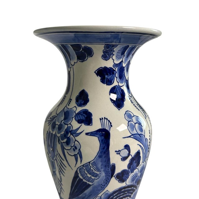 1980s Vintage Hand-Painted Bird Vases from Royal Delft, 1980s, Set of 3 For Sale - Image 5 of 8