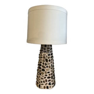 Modern Day Arts & Crafts River Stone Table Lamp For Sale