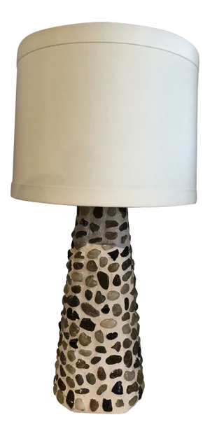 Modern Day Arts & Crafts River Stone Table Lamp