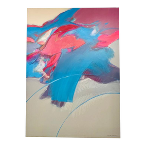 "Santa Fe Rains" 1980's Abstract Painting by Mary Jane Schmidt
