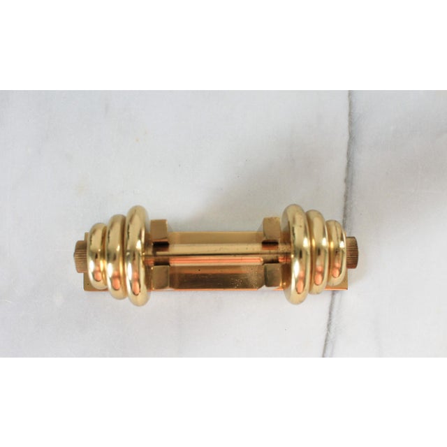 Mid 20th Century Vintage Brass Dumbbell Paperweight For Sale - Image 5 of 8