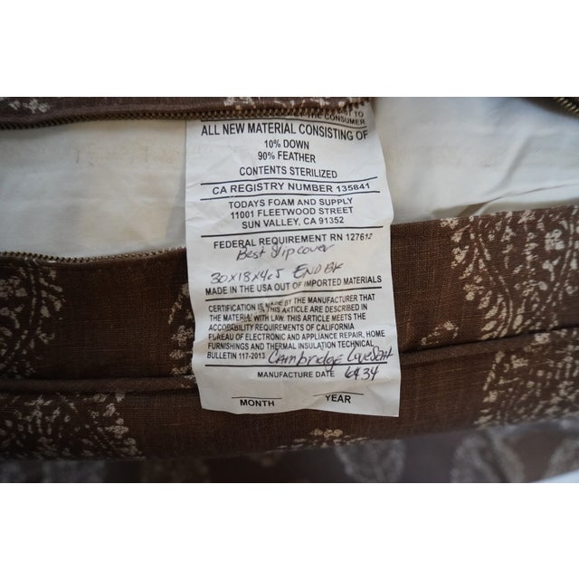 Cambridge Loveseat Sofa in a Paisley Linen by Rooms & Gardens For Sale - Image 11 of 13