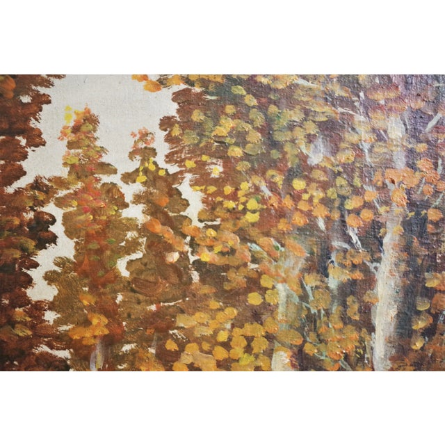 1970s Forest in Autumn, Oil on Canvas, Framed For Sale - Image 5 of 6