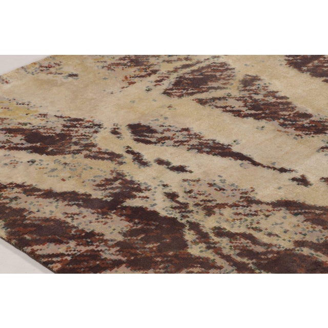 Rug & Kilim Art Deco-Inspired Rug, Beige-Brown Geometric Gallery Runner For Sale In New York - Image 6 of 10