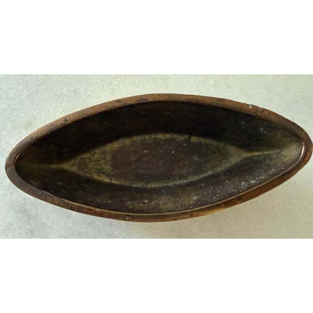 Metal Vintage Brass Boat Ashtray or Catchall in the Style of Carl Aubock For Sale - Image 7 of 8