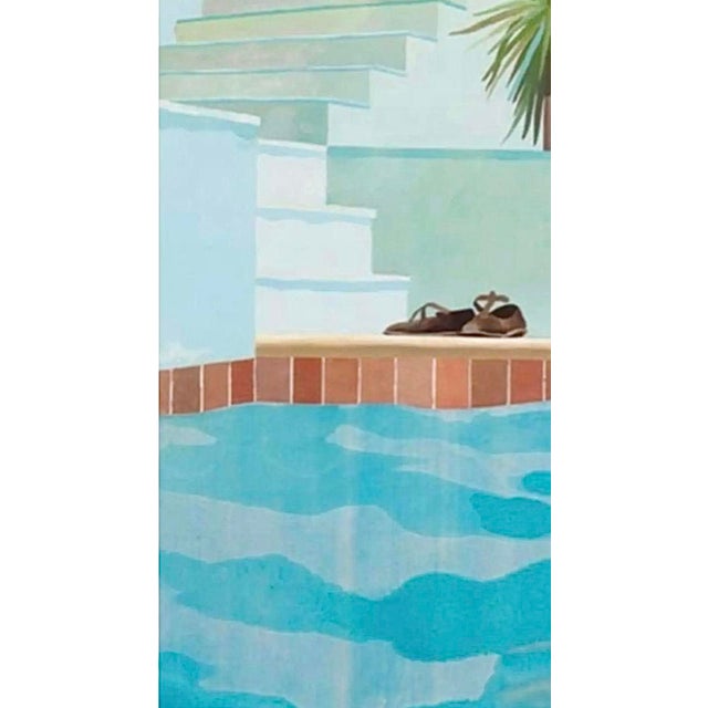 1980s 1987 Original David Hockney "Pool and Steps" Louisiana Museum Exhibition Lithograph Poster Central Avenue Modern For Sale - Image 5 of 6