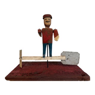 19th Century Folk Hero Logger Whirligig, American Folk Art, Ca. 1895–1915 For Sale