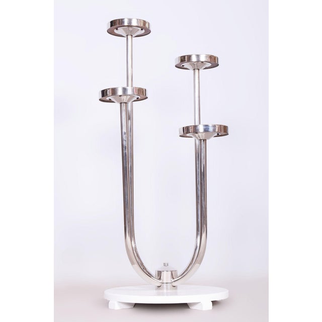 1930s Bauhaus Flower Stand in Chrome-Plated Steel from Vichr a Spol, Czechia, 1930s For Sale - Image 5 of 9