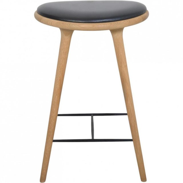 Mater Bar Stool in Oak and Black Leather, 2020 For Sale - Image 12 of 12
