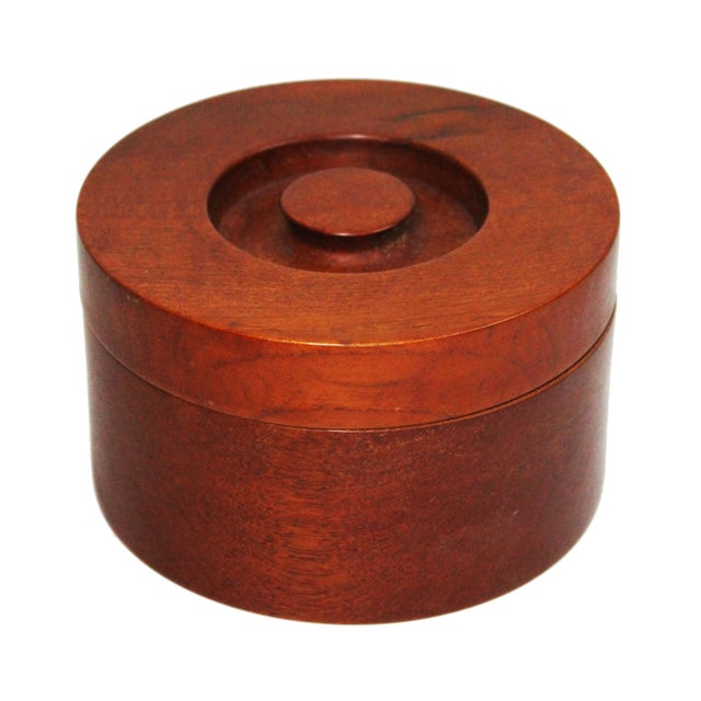 Solid Teak Lidded Container, Made in Denmark For Sale - Image 6 of 6