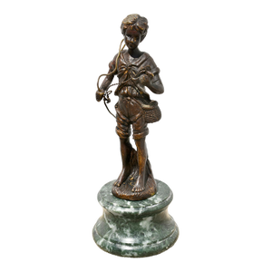 Vintage Auguste Moreau Design Boy on Marble Base