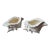 Pair of Large White Ceramic Shell Style Planters For Sale