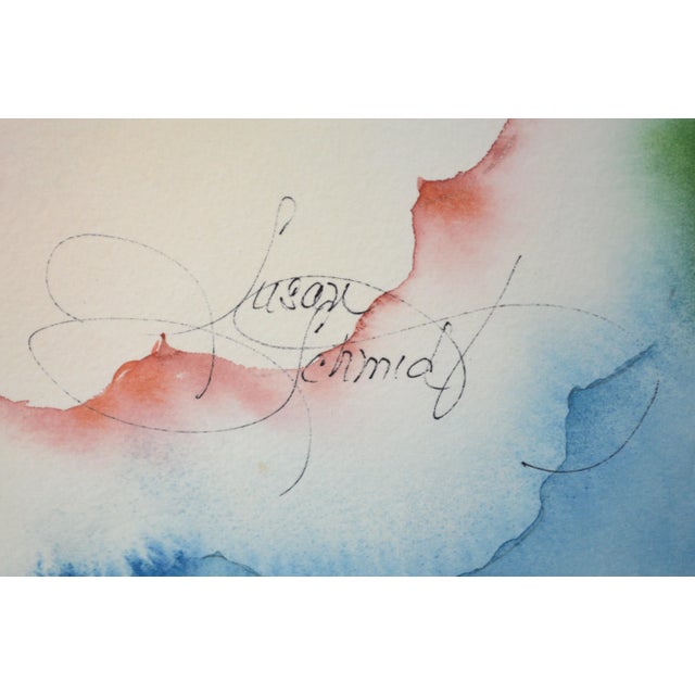 Abstract Late 20th Century Original Modernist Floral Abstract Painting Signed For Sale - Image 3 of 6