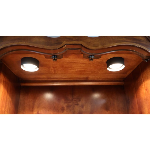 Brown Henredon Aston Court Burl Wood Beveled Glass Bookcase China Cabinet Breakfront For Sale - Image 8 of 18