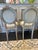Pair of darling petite French country side chairs. Newly upholstered in Schumacher Madeleine Velvet; a soft neutral...