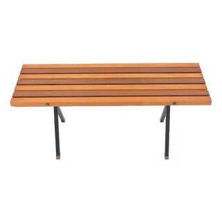 Metal and Wood Bench, 1950s For Sale