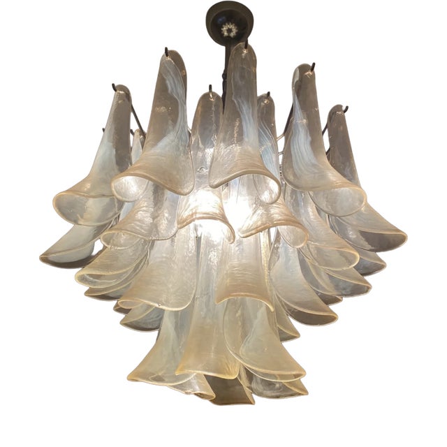 Murano Glass Tongue Chandelier by Venini for La Murrina, Italy, 1970s For Sale