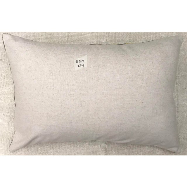 Silk Uzbek Ikat Velvet Hand Made Pillow Cushion with natural linen backing and hidden zipper. 10/90 down feather insert is...