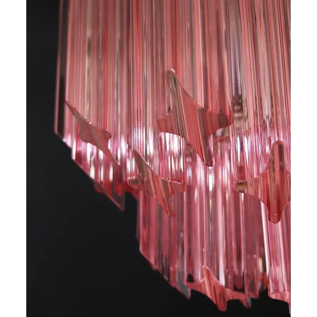Quadriedri Murano Chandelier – 47 Pink Prisms For Sale - Image 9 of 9