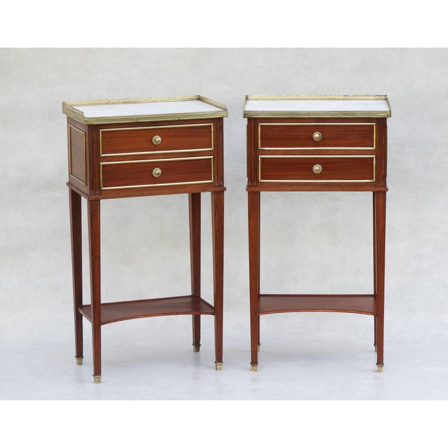 Mid-Century Modern Louis XVI Revival Nightstands, 1950s, Set of 2 For Sale - Image 3 of 11