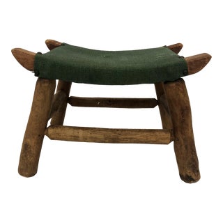 Early 20th Century Vintage Rustic Footstool For Sale