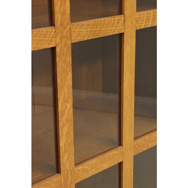 Wood Stickley Mission Oak 3 Door Large Bookcase For Sale - Image 7 of 17