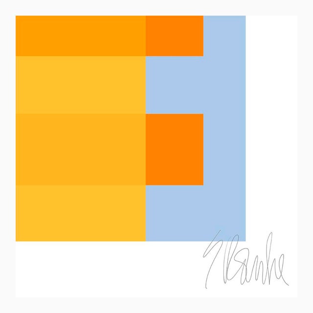 Not Yet Made - Made To Order Yellow Through Orange on Blue Fine Art Print 35" X 45" by Liz Roache For Sale - Image 5 of 6