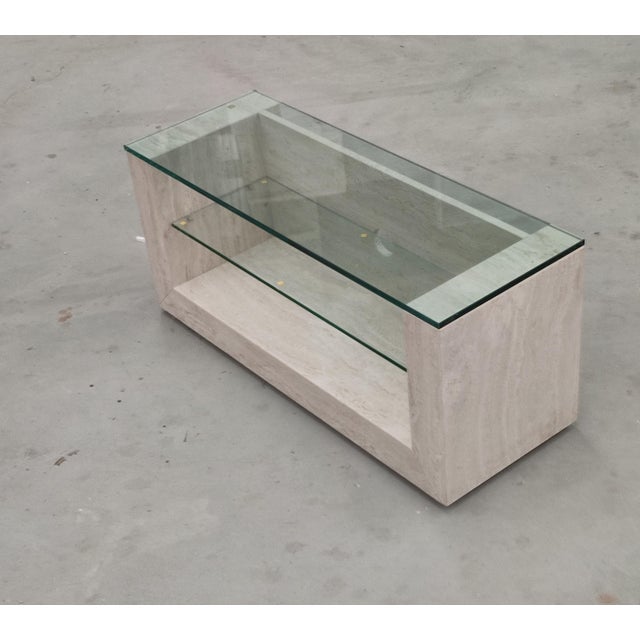 2000 - 2009 Lastra TV Stand in Travertine Marble by Joaquín Moll for Meddel, 2006 For Sale - Image 5 of 10