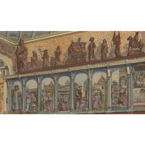 Gold French Artist, Oriental Splendours: Two Historic Interior Views from Fin-de-Siècle, 1900s, Print For Sale - Image 8 of 10