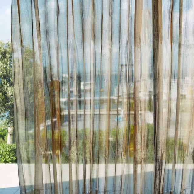 Harlequin Yuti Fabric in Saffron/Pewter/Charcoal - a Sample For Sale